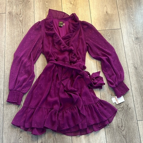 Taylor Dresses & Skirts - Taylor Deep Purple Long Sleeve Dress